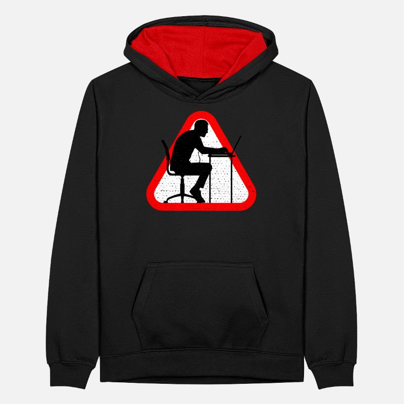 Attention Web Developer Teenager Kontrast-Hoodie