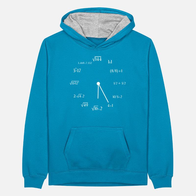 Math Clock Meme Drôle Mathématiques Mathématicien Sweat à capuche contrasté Ado