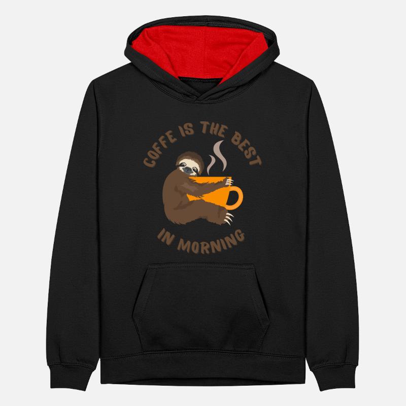 Coffe is the best - a gift for a coffee drinker Teenager Contrast Hoodie