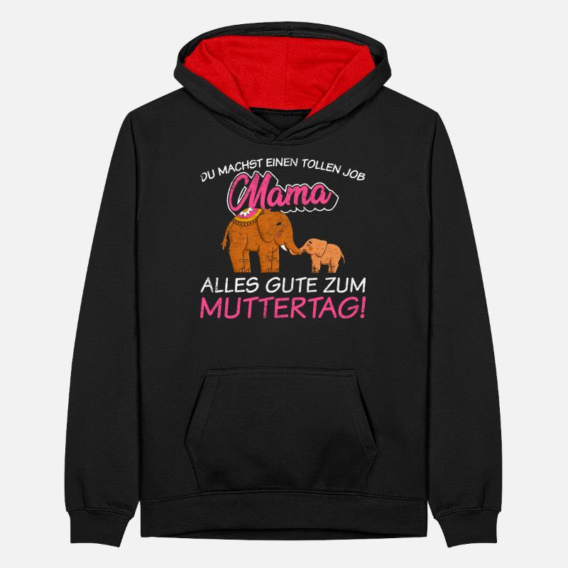 Mama Muttertag | Muttertagsgeschenk Teenager Kontrast-Hoodie