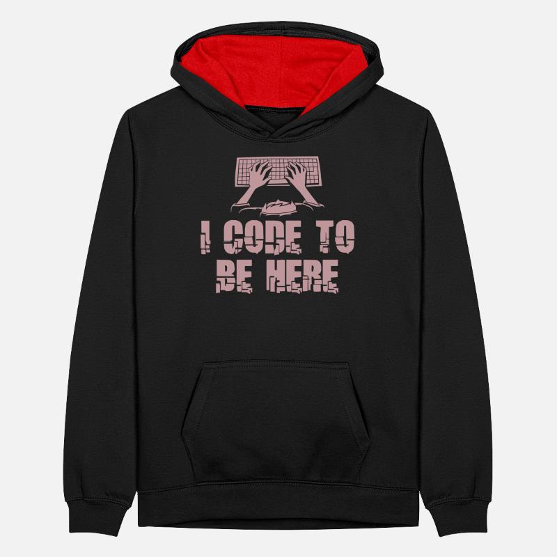 Programmer Coder Software Developer Teenager Contrast Hoodie