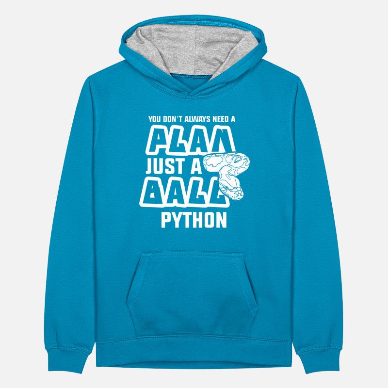 need a plan just a ball python Teenager Kontrast-Hoodie