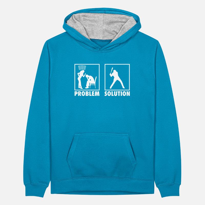 Baseball Baseball Players Statement Problem Teenager Kontrast-Hoodie