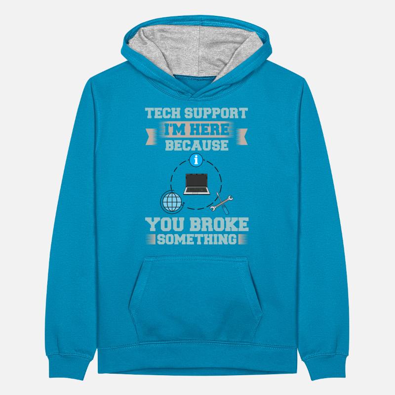 Tech Support IT Technischer Hilfe Helpdesk Teenager Kontrast-Hoodie