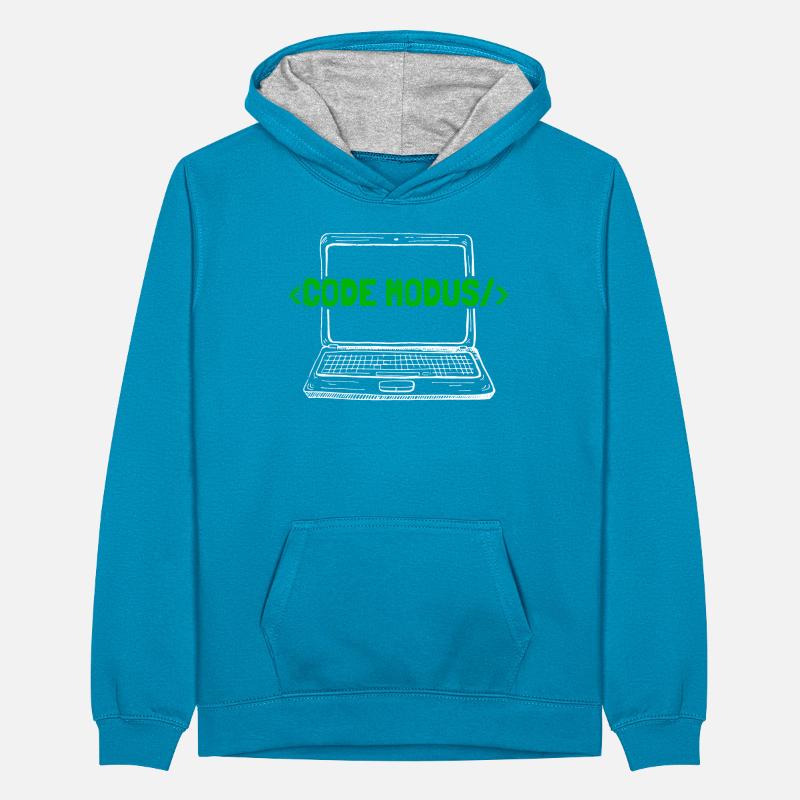 Programmierer Coder Software Entwickler Teenager Kontrast-Hoodie