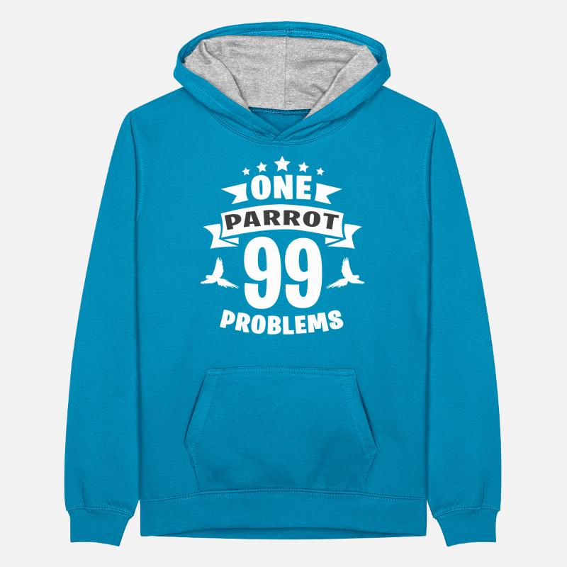 One Parrot 99 Problem Teenager Contrast Hoodie