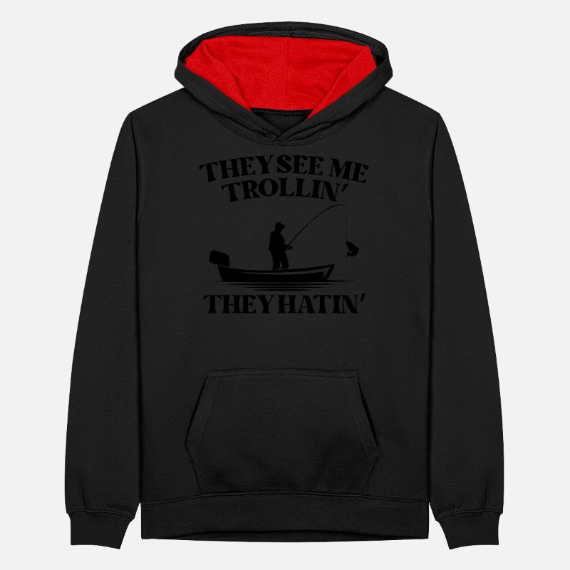 Fischtrolling Teenager Kontrast-Hoodie