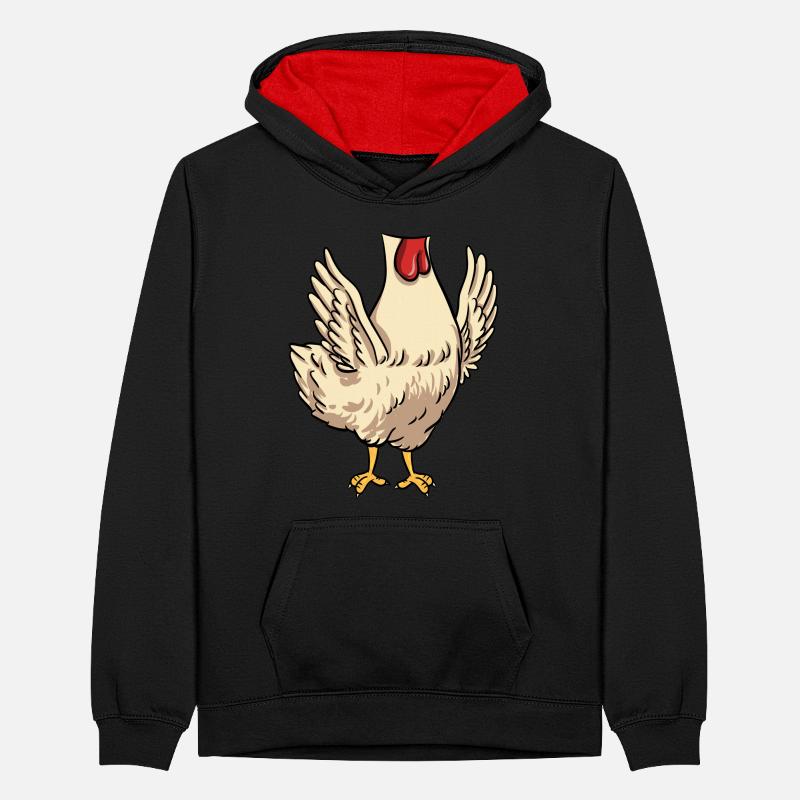 Headless Chicken Costume Halloween Teenager Contrast Hoodie