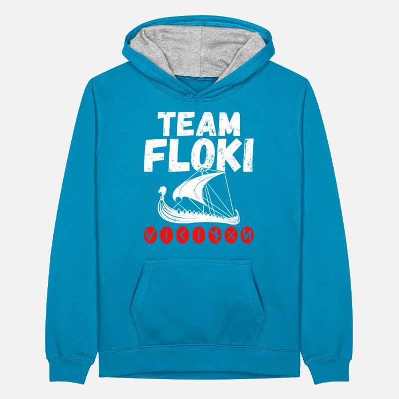Team Floki der Schiffsbauer Teenager Kontrast-Hoodie