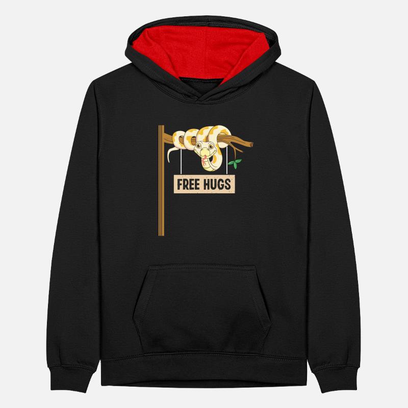 King python design for snake lovers Teenager Contrast Hoodie
