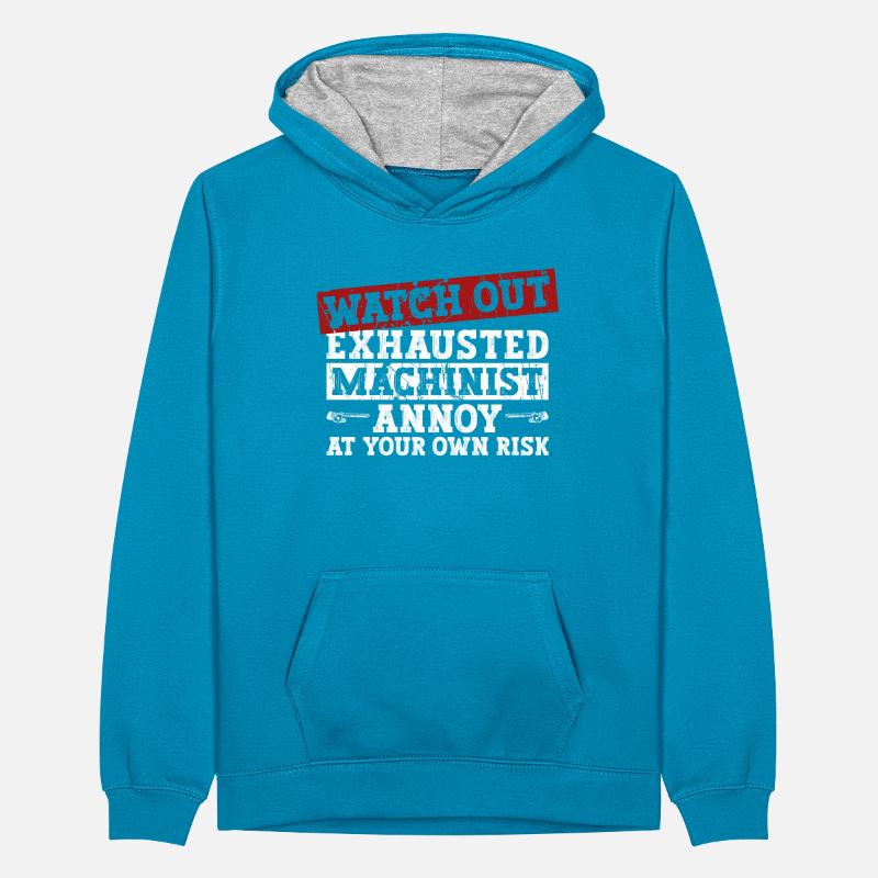 Cutting machine operator CNC machine operator Teenager Contrast Hoodie