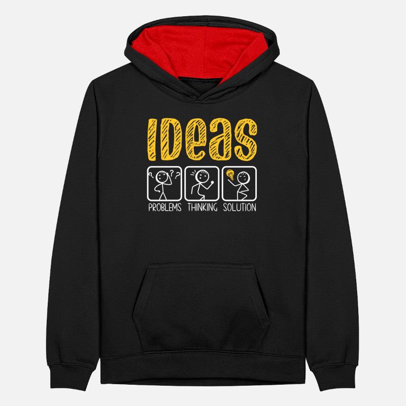Problem Thinking Stick Figure Solution Thinker Teenager Contrast Hoodie