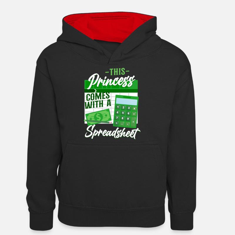 Comptable Comptable Comptable Comptabilité - Sweat à capuche contrasté Ado - noir/rouge