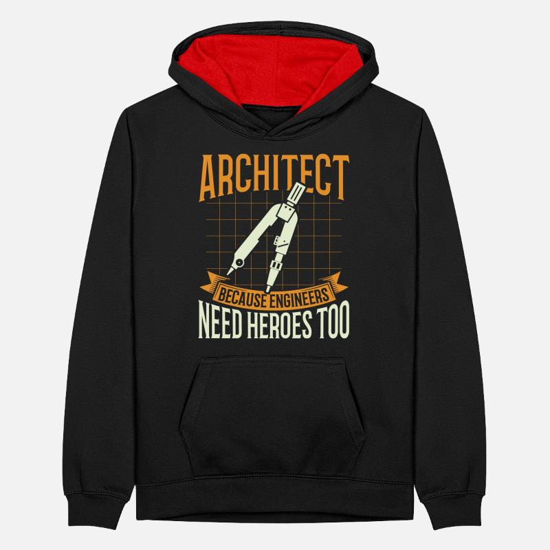 Architecte Cadeau Profession Architecture Emploi Architecte Sweat à capuche contrasté Ado