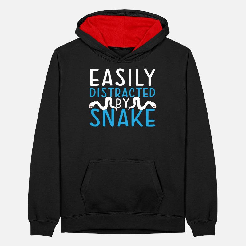 Easily distracted by snake Teenager Contrast Hoodie