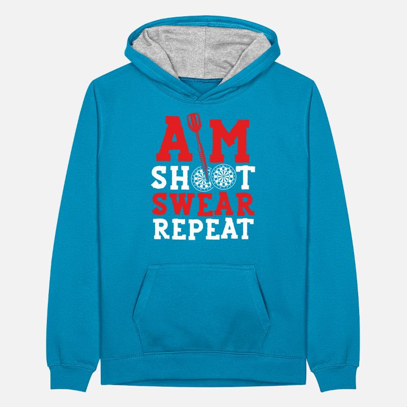 Target shooting, swearing, repeating Teenager Contrast Hoodie