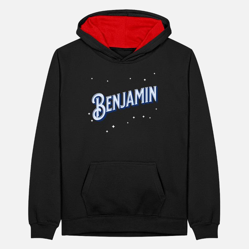Benjamin name personalized Teenager Contrast Hoodie