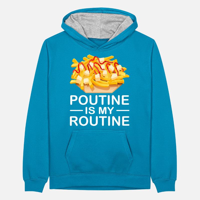 Poutine Canada Spécialité de restauration rapide Sweat à capuche contrasté Ado