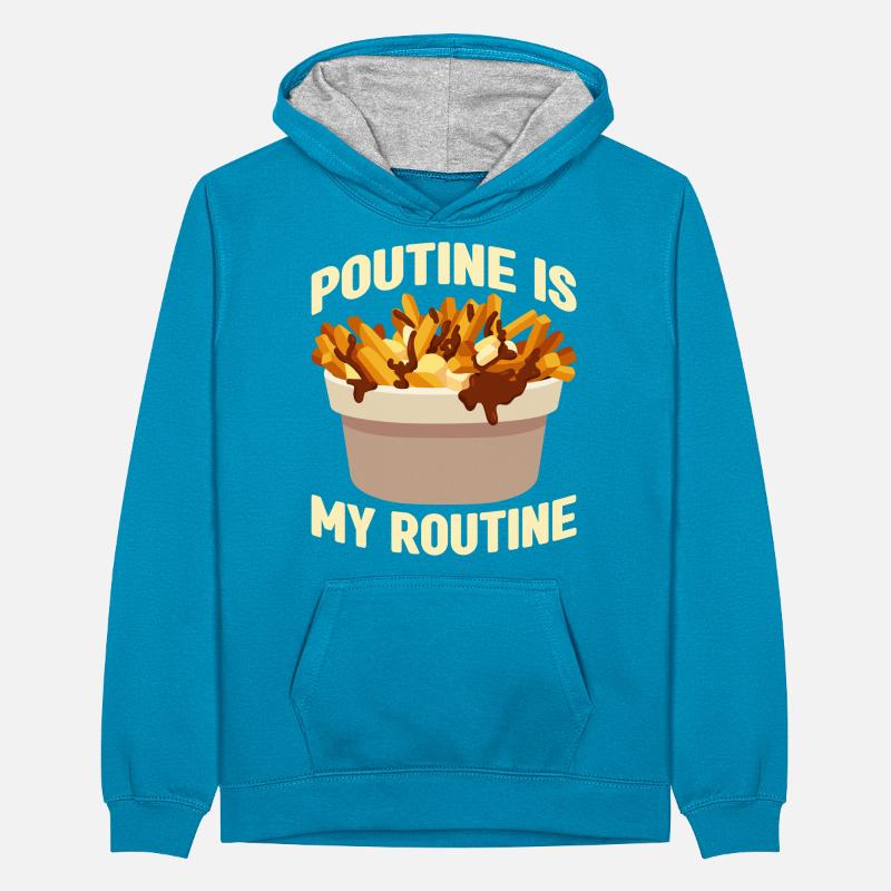 Poutine Canada Fast Food Specialty Teenager Contrast Hoodie