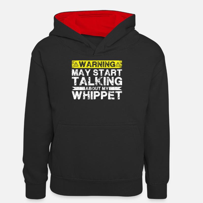 Parlez de Whippet - Sweat à capuche contrasté Ado - noir/rouge