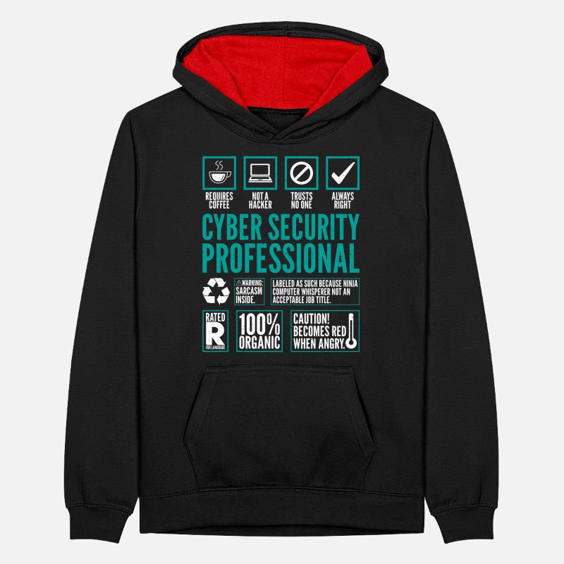 Cyber Security Professional Fakten Coding Hacker Teenager Kontrast-Hoodie