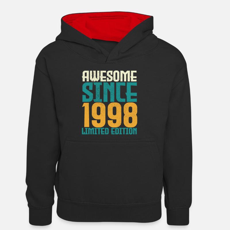 Awesome Since 1998 limited edition. - Sweat à capuche contrasté Ado - noir/rouge