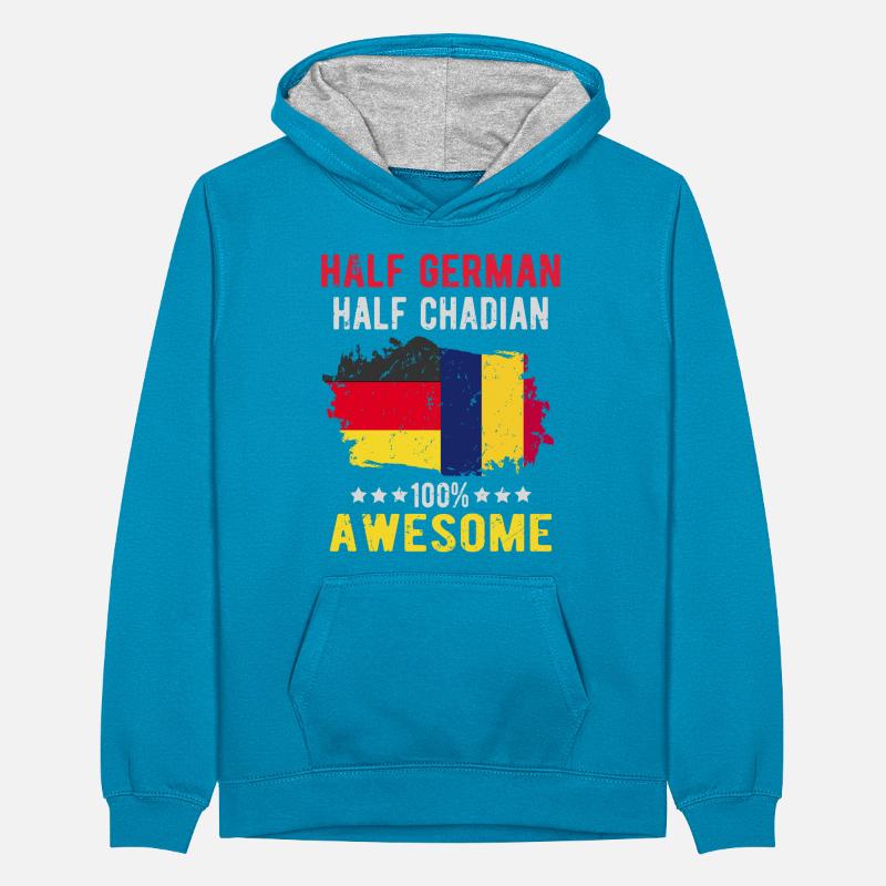 Halb Deutsch Halb Tschader Teenager Kontrast-Hoodie