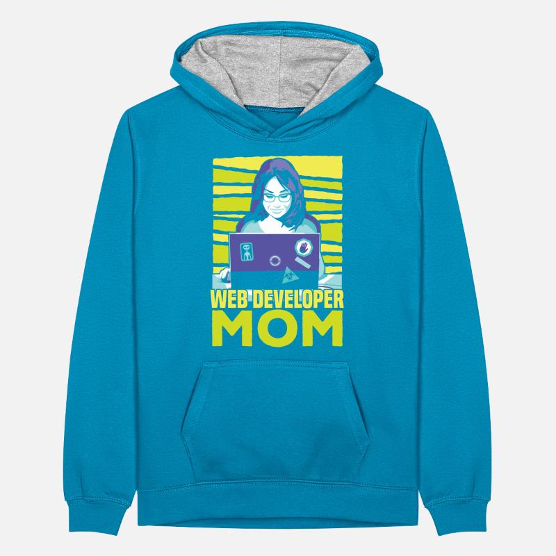 Web Entwickler Webdeveloper Web-Entwickler Teenager Kontrast-Hoodie