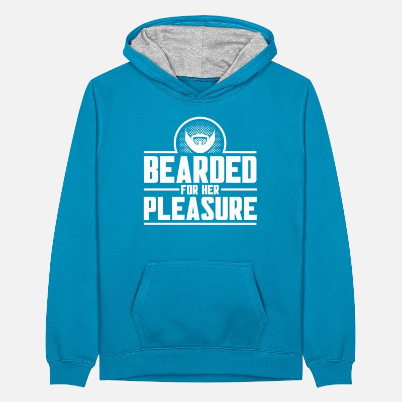 Bärte Spruch Lustiges Bartgeschenk Bart Teenager Kontrast-Hoodie