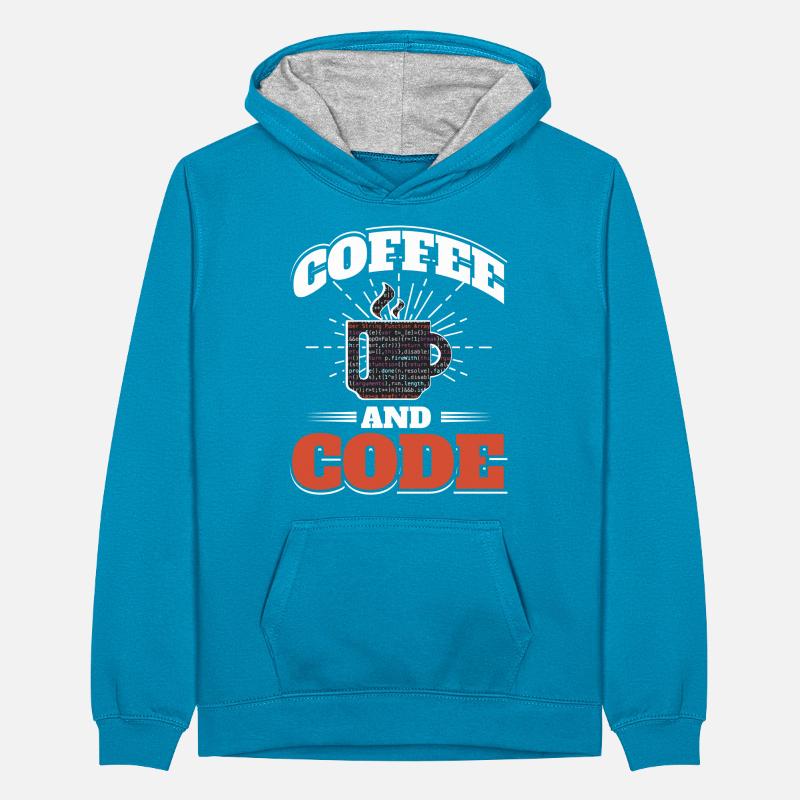 Software Computer Developer Teenager Contrast Hoodie