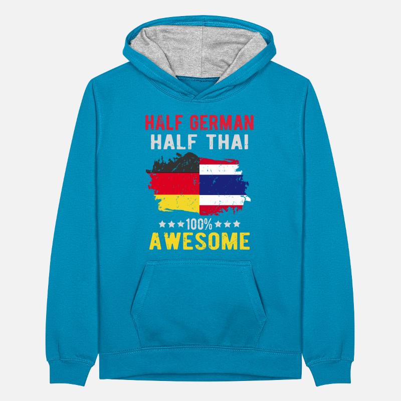 Half German half Thai Teenager Contrast Hoodie