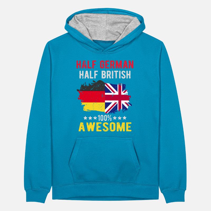 Halb Deutsch Halb Britisch Teenager Kontrast-Hoodie