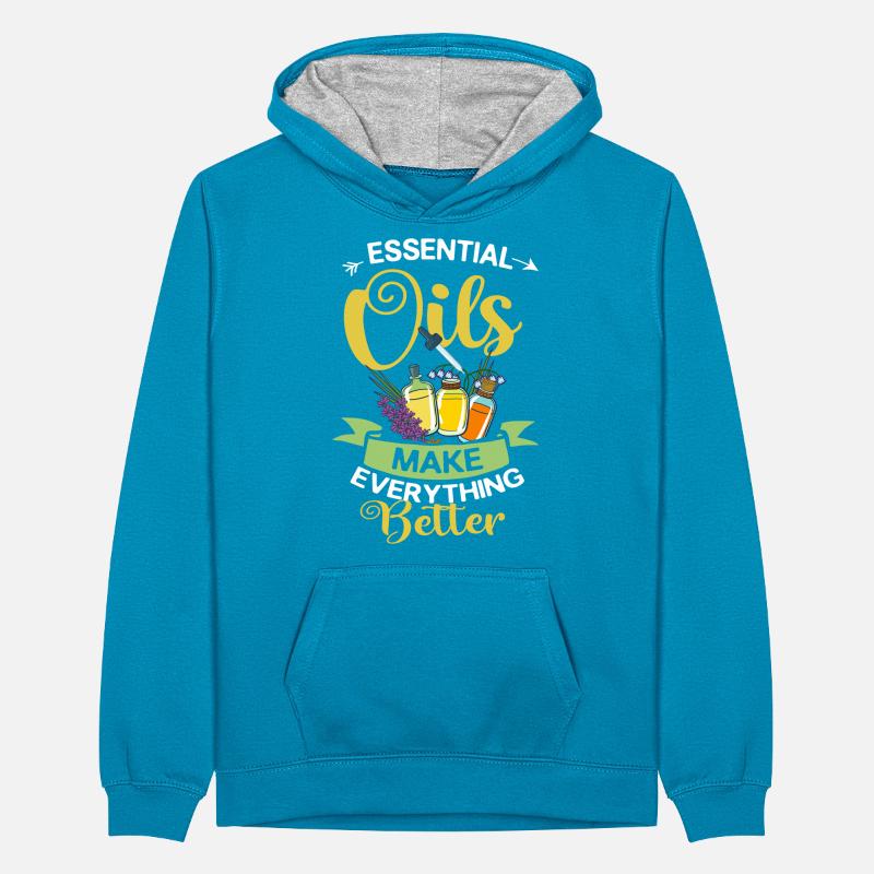 Ätherische Öl Diffusor Aromatherapie Pflanzen Teenager Kontrast-Hoodie