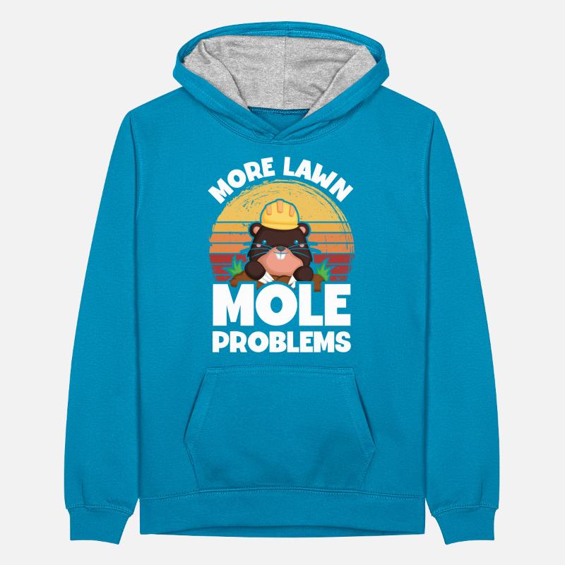 More problems with lawn moles Teenager Contrast Hoodie