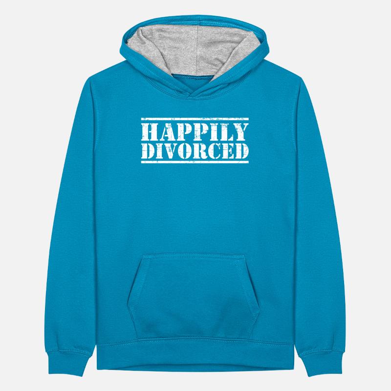 Scheidung Ehe Geschieden Teenager Kontrast-Hoodie