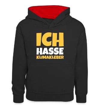 Straße ankleben Protest - Teenager Kontrast-Hoodie - Schwarz/Rot - Vorne