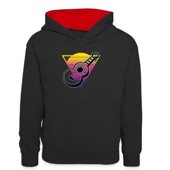 Ukuleles Vitage - Teenager Contrast Hoodie - black/red - Front