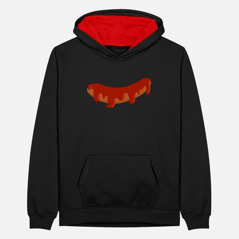 Currywurst Teenager Kontrast-Hoodie