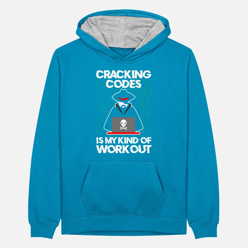 Cybersecurity Professional Hacker Cracking Codes Teenager Kontrast-Hoodie