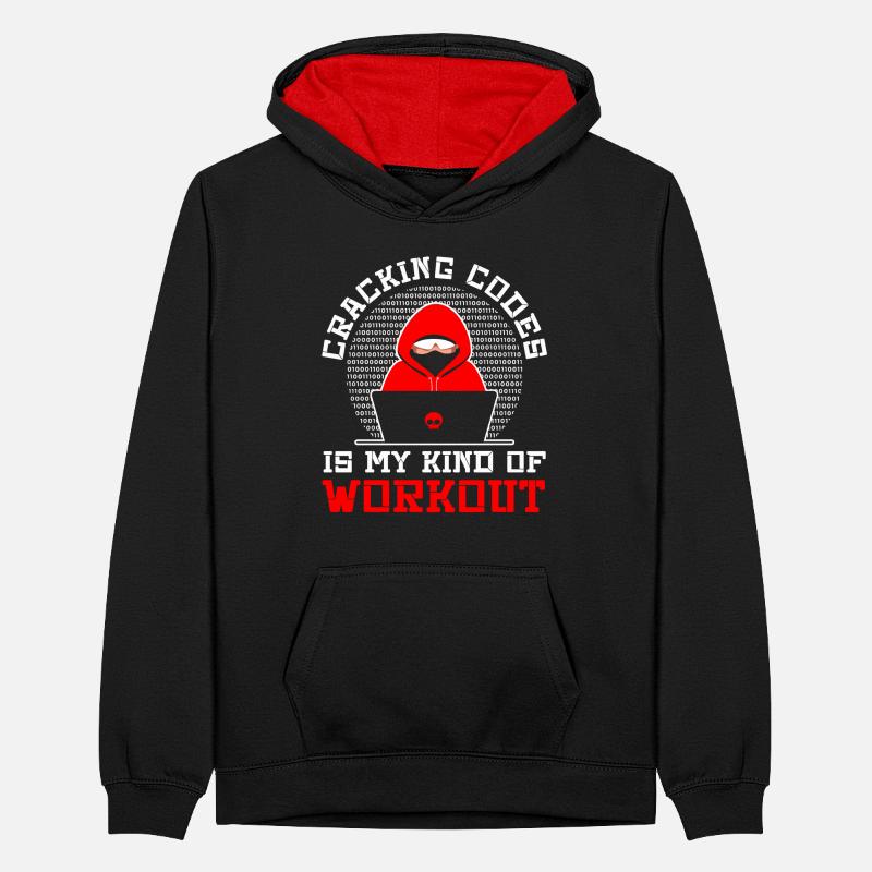 Cybersecurity Professional Hacker Cracking Codes Teenager Kontrast-Hoodie