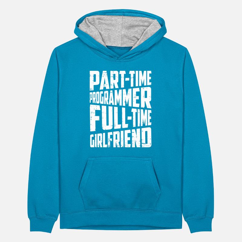 Entwickler Coder Programmierer Feste Freundin Teenager Kontrast-Hoodie