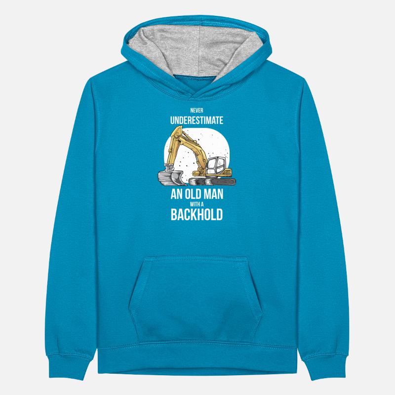 Construction machine machine operator Construction site excavator Teenager Contrast Hoodie