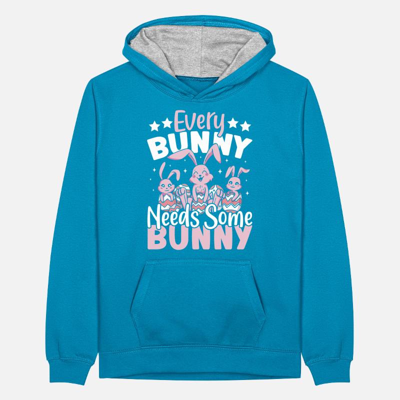 Every Needs Some Cute Easter Bunnies Teenager Kontrast-Hoodie
