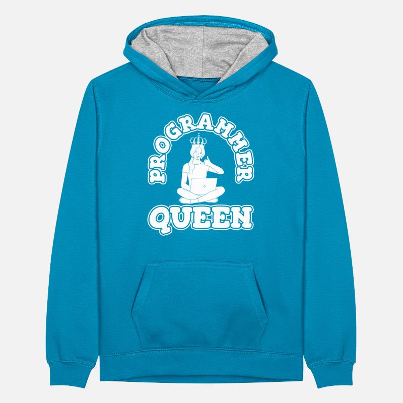 Developer Coder Programmer Queen Teenager Contrast Hoodie