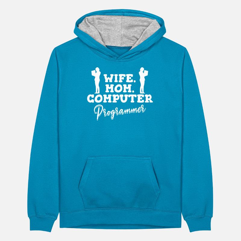 Développeur Coder Programmeur Mama Sweat à capuche contrasté Ado