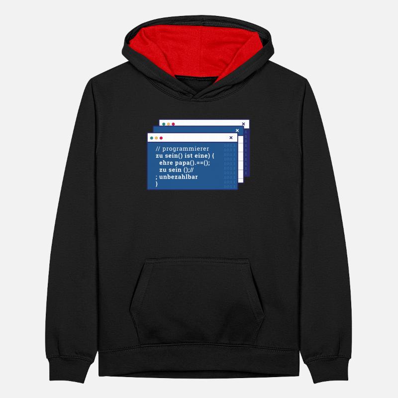 Developer Coder Programmer Father Teenager Contrast Hoodie