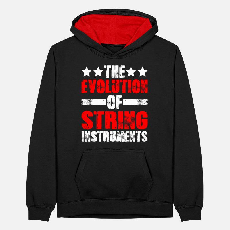 The Evolution Of String Instruments 2 Teenager Kontrast-Hoodie