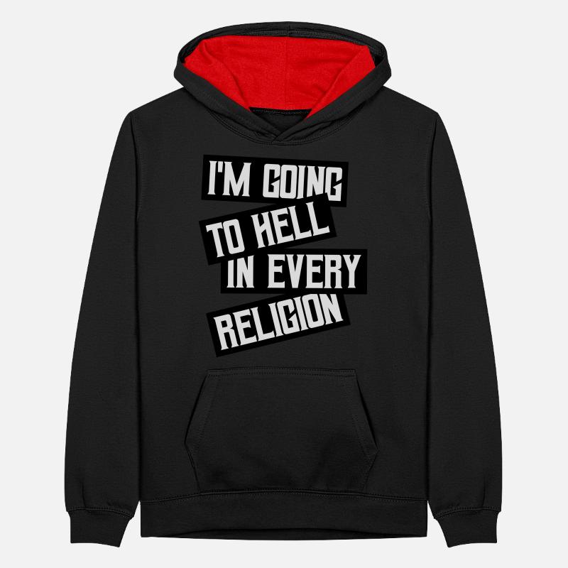 in going to hell Teenager Contrast Hoodie