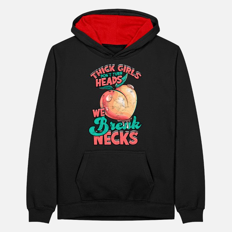 dick dicke oberschenkel thick thighs oberschenkel Teenager Kontrast-Hoodie