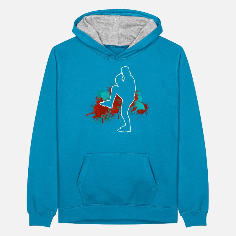 Baseball Teenager Kontrast-Hoodie